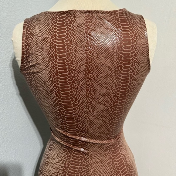 Queen Maria Women Brown Sleeveless Sweetheart Neck Zippered Night Out Dress Sz S - Picture 11 of 15